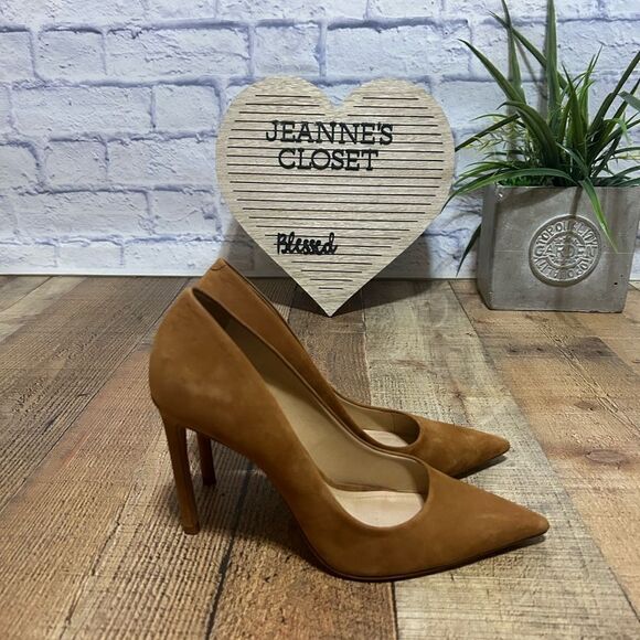 Schutz Lou Pump In dark tan/brown Suede Heels Size US 8.5 B - Picture 5 of 12